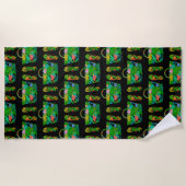 Cool Tropical Summer Accessoire Pattern Black Strandlaken (Voorkant)
