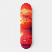 Cool Tropical Sunset Skateboard (Voorkant)