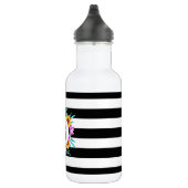 Cool Tropical Waterverf Floral Wreatmonogram Waterfles (Rechts)