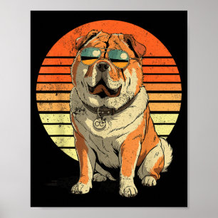 Cool trotse chow chow mannen vrouwen vintage honde poster
