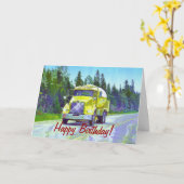 COOL TRUCK Grappige Trucker Verjaardagskaarten Kaart (Gele Bloem)