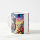 Cool Trump Motorcycle Alien Planet Ruimteschip MAG Koffiemok (Voorkant links)