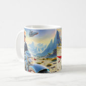 Cool Trump Motorcycle Alien Planet Ruimteschip MAG Koffiemok (Voorkant links)