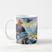 Cool Trump Motorcycle Alien Planet Ruimteschip MAG Koffiemok (Links)