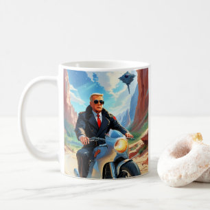 Cool Trump Motorcycle Alien Planet Ruimteschip MAG Koffiemok
