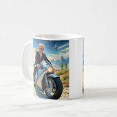 Cool Trump Motorcycle Alien Planet Ruimteschip MAG Koffiemok (Voorkant links)