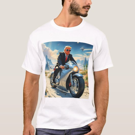 Cool Trump Motorcycle Alien Planet Ruimteschip MAG T-shirt (Voorkant)