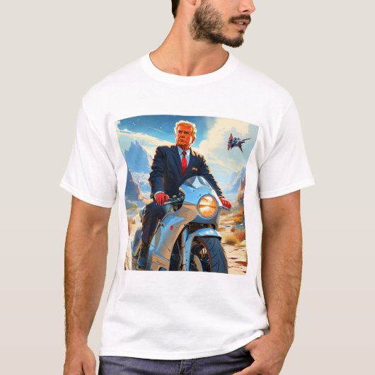Cool Trump Motorcycle Alien Planet Ruimteschip MAG T-shirt (Voorkant)