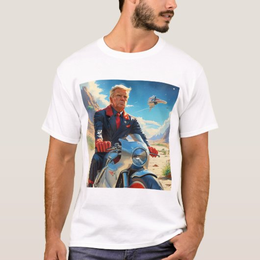 Cool Trump Motorcycle Alien Planet Ruimteschip MAG T-shirt (Voorkant)
