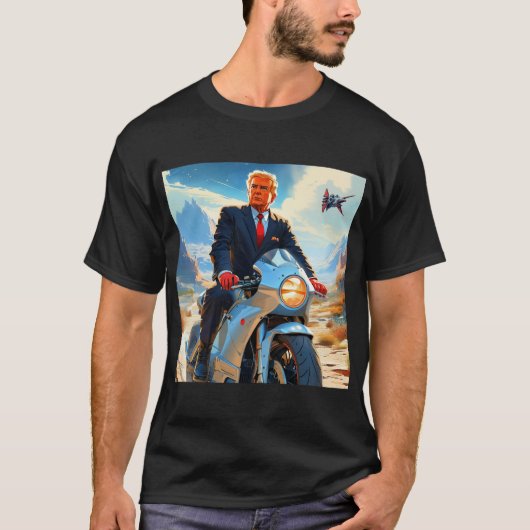 Cool Trump Motorcycle Alien Planet Ruimteschip MAG T-shirt (Voorkant)
