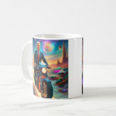 Cool Trump rijdende Motorfiets op Alien Planet MAG Koffiemok (Voorkant links)