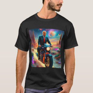 Cool Trump rijdende Motorfiets op Alien Planet MAG T-shirt