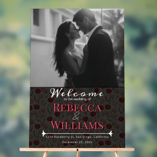 Cool Tulpe Bloem Traditionele Trouwborden Acryl Bord (Neutraal)