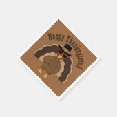 Cool Turkey Happy Thanksgiving Custom tekstpapier Servet (Hoek)