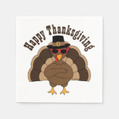 Cool Turkey Happy Thanksgiving Custom tekstpapier Servet (Voorkant)