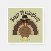 Cool Turkey Happy Thanksgiving Custom tekstpapier Servet (Voorkant)