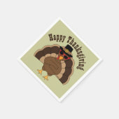 Cool Turkey Happy Thanksgiving Custom tekstpapier Servet (Hoek)