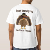 Cool Turkey Happy Thanksgiving Familienaam tekst T-shirt (Achterkant)