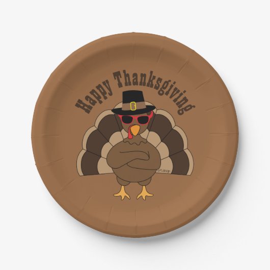 Cool Turkey Happy Thanksgiving leuk Aangepaste tek Papieren Bordje (Voorkant)