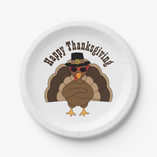 Cool Turkey Happy Thanksgiving leuk Aangepaste tek Papieren Bordje (Voorkant)