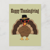 Cool Turkey Prettig Thanksgiving aangepaste tekst Briefkaart (Voorkant)
