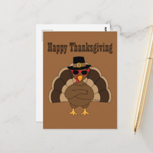 Cool Turkey Prettig Thanksgiving aangepaste tekst Briefkaart