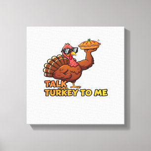 Cool Turkey Thanksgiving Funny Classic T-Shirt.png Canvas Afdruk