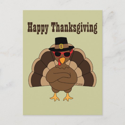Cool Turkije Happy Thanksgiving aangepaste tekst Briefkaart (Voorkant)