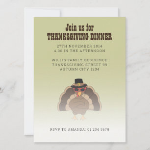 Cool Turkije met zonnebril Thanksgiving diner Kaart