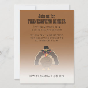Cool Turkije met zonnebril Thanksgiving diner Kaart