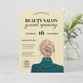 Cool turkooise glitter Beausalon grand opening Kaart (Staand voorkant)