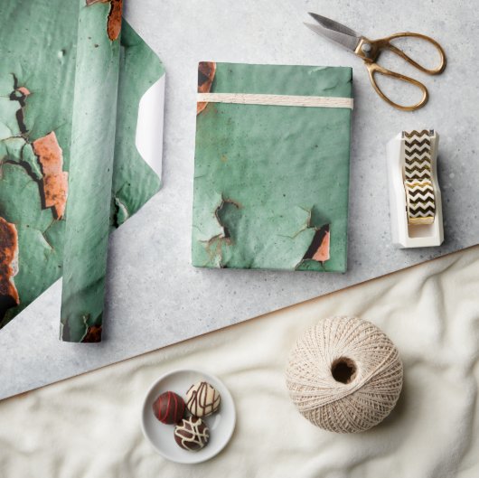 Cool turquoise brown rustmetal cadeaupapier (Crafts)