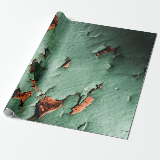 Cool turquoise brown rustmetal cadeaupapier (Uitgerold)