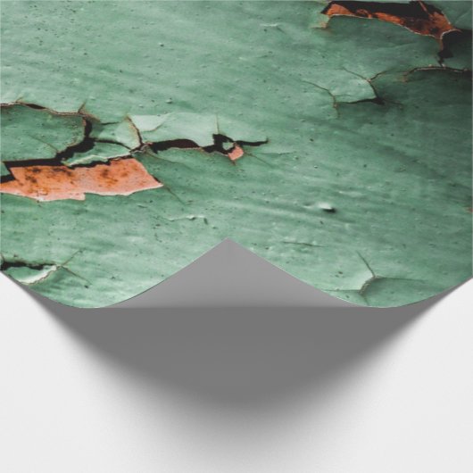 Cool turquoise brown rustmetal cadeaupapier (Hoek)