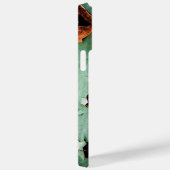 Cool turquoise brown rustmetal Case-Mate iPhone case (Achterkant / Rechts)