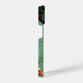 Cool turquoise brown rustmetal Jouw naam iPhone Hoesje (Rechterkant)