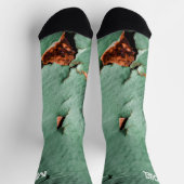 Cool turquoise brown rustmetal Jouw naam Sokken (Top)