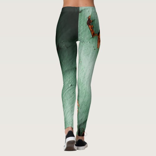 Cool turquoise brown rustmetal leggings (Achterkant)