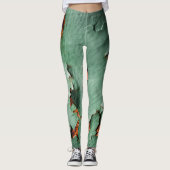 Cool turquoise brown rustmetal leggings (Voorkant)