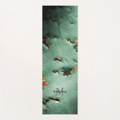 Cool turquoise brown rustmetal Monogram Yogamat (Voorkant)