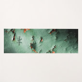 Cool turquoise brown rustmetal Monogram Yogamat (Voorkant (horizontaal))