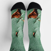 Cool turquoise brown rustmetal sokken (Top)