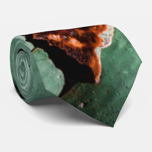 Cool turquoise brown rustmetal stropdas (Opgerold)