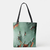 Cool turquoise brown rustmetal tote bag (Achterkant)