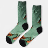 Cool turquoise bruin roestig metaal sokken (Links)
