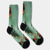 Cool turquoise bruin roestig metaal sokken (Rechts)