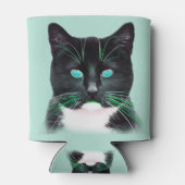 Cool Turquoise Eyed Cat Blikjeskoeler (Achterkant)