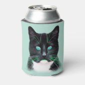 Cool Turquoise Eyed Cat Blikjeskoeler (Blikje Achterkant)