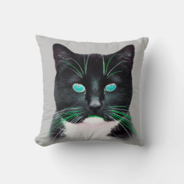 Cool Turquoise Eyed Cat Double Sided Kussen