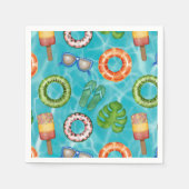 Cool Turquoise Pool Party Servet (Voorkant)